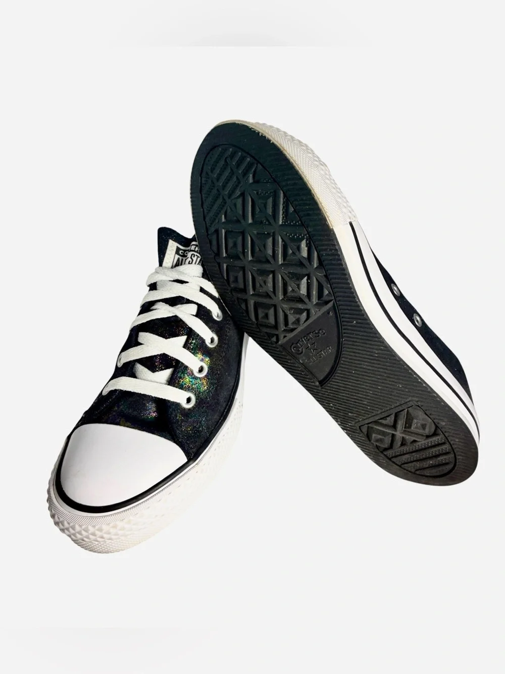 Converse All Star Glitter Low Top Sneakers | Black Multi Sparkle Junior Size 5
